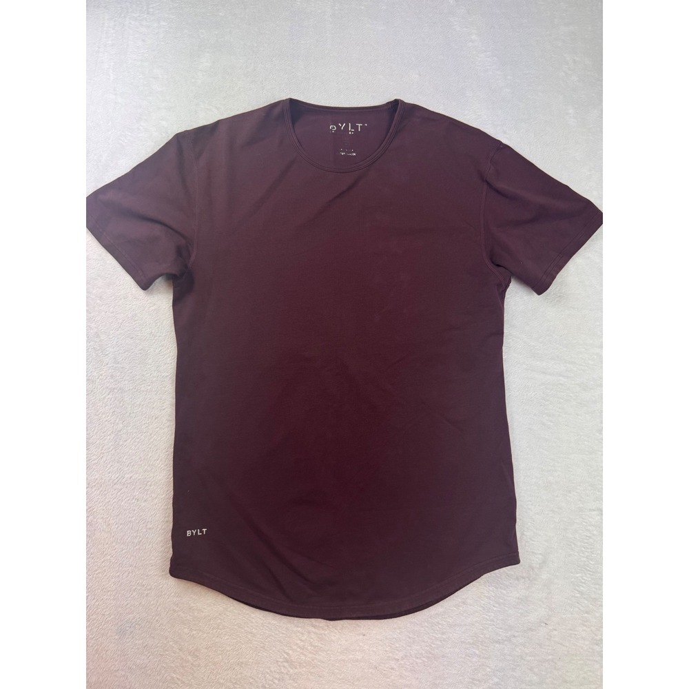 BYLT Premium Basics Lux Drop Cut T-Shirt Mens Medium Burgundy Maroon Tee